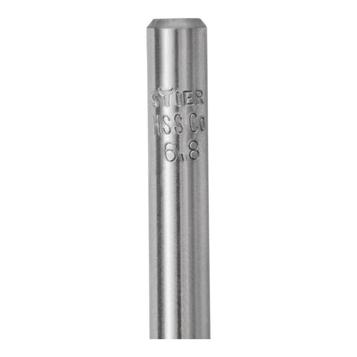 Foret hélicoïdal STIER 6,8 mm Premium HSS-E Co5 DIN 338 135°