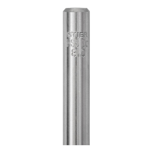 Foret hélicoïdal STIER 8 mm Premium HSS-E Co5 DIN 338 135°