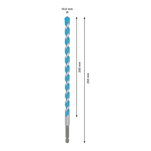 Foret Multi Construction Bosch EXPERT HEX-9, 10 x 200 x 250 mm