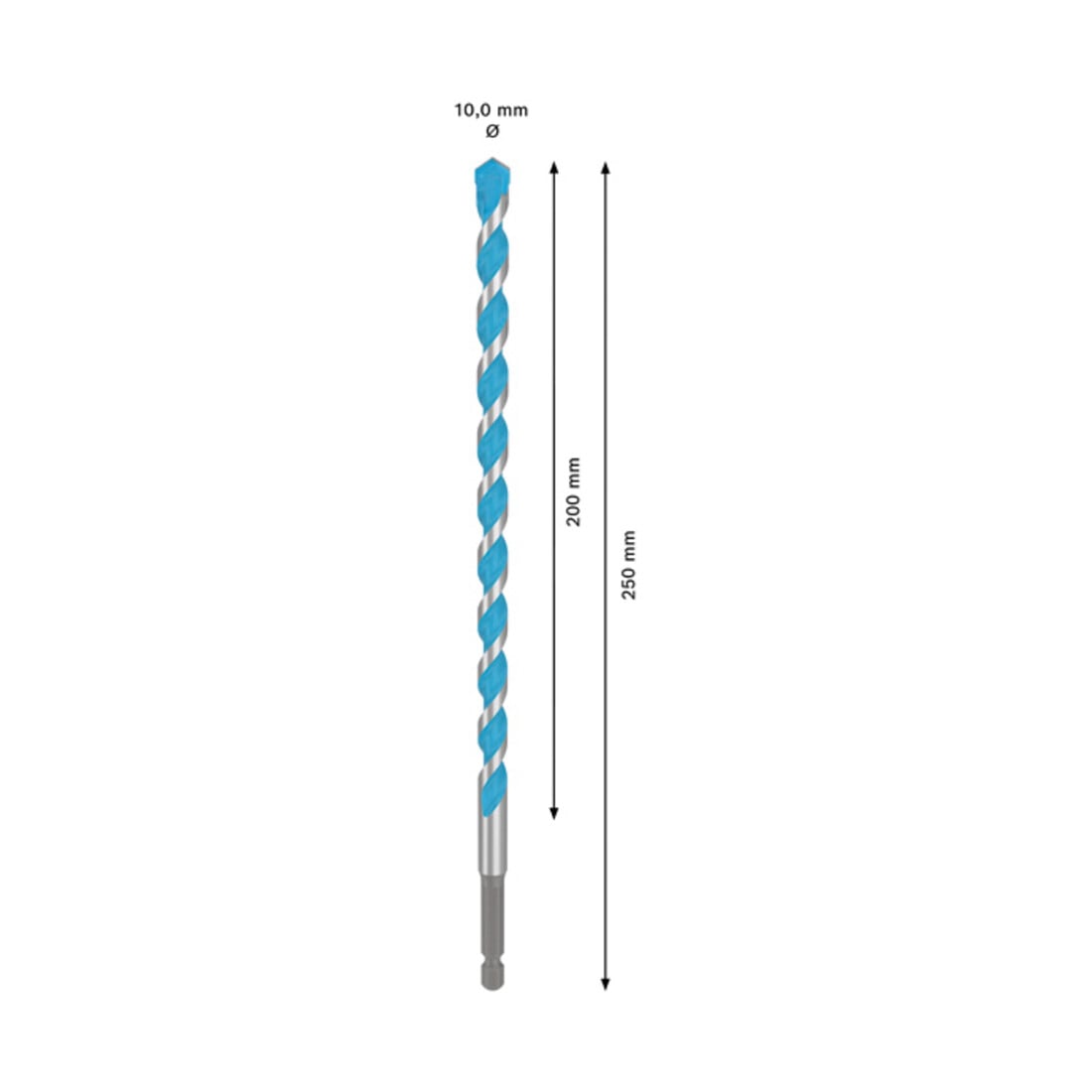 Foret Multi Construction Bosch EXPERT HEX-9, 10 x 200 x 250 mm