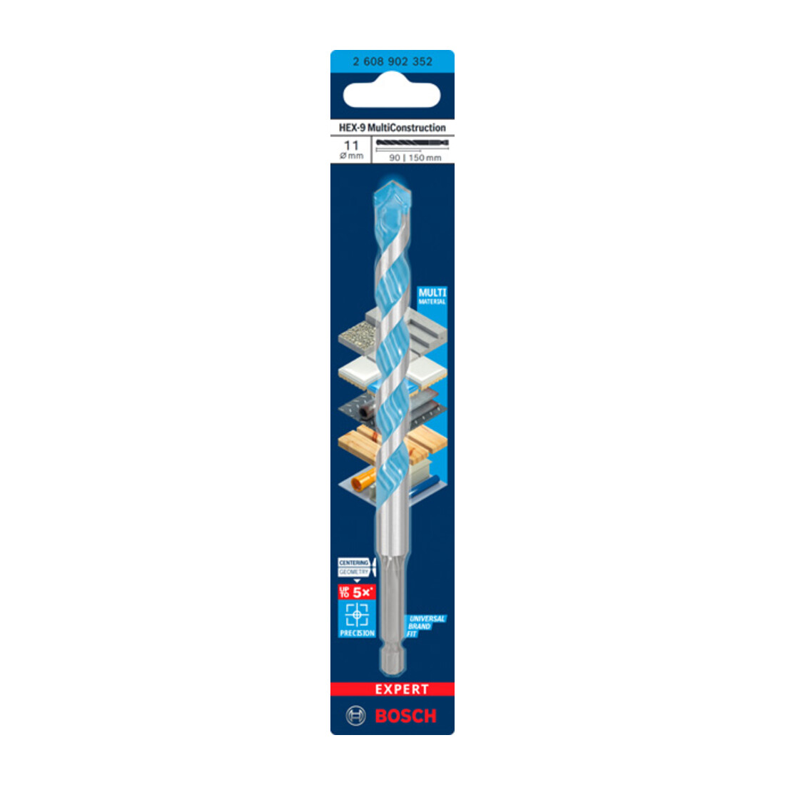 Foret Multi Construction Bosch EXPERT HEX-9, 11 x 90 x 150 mm
