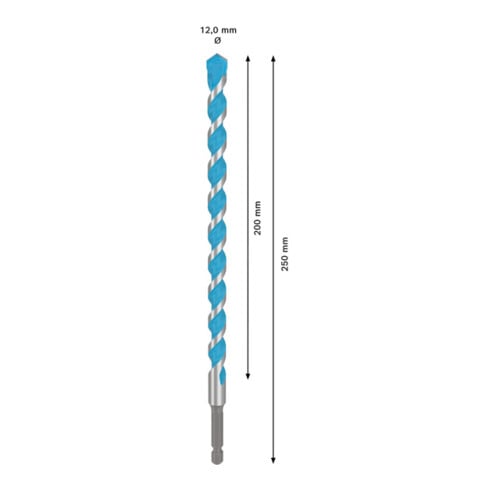 Foret Multi Construction Bosch EXPERT HEX-9, 12 x 200 x 250 mm