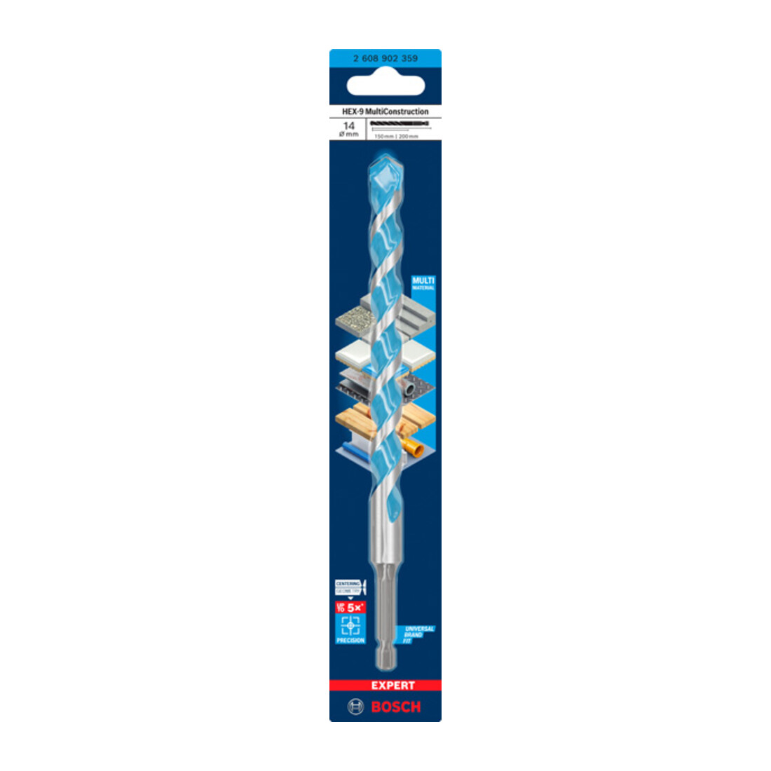 Foret Multi Construction Bosch EXPERT HEX-9, 14 x 150 x 200 mm