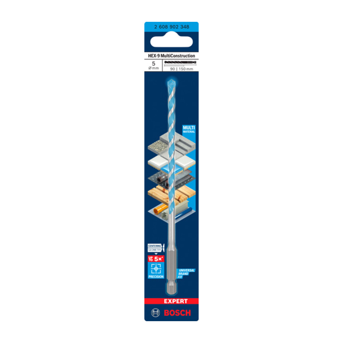 Foret Multi Construction Bosch EXPERT HEX-9, 5 x 90 x 150 mm