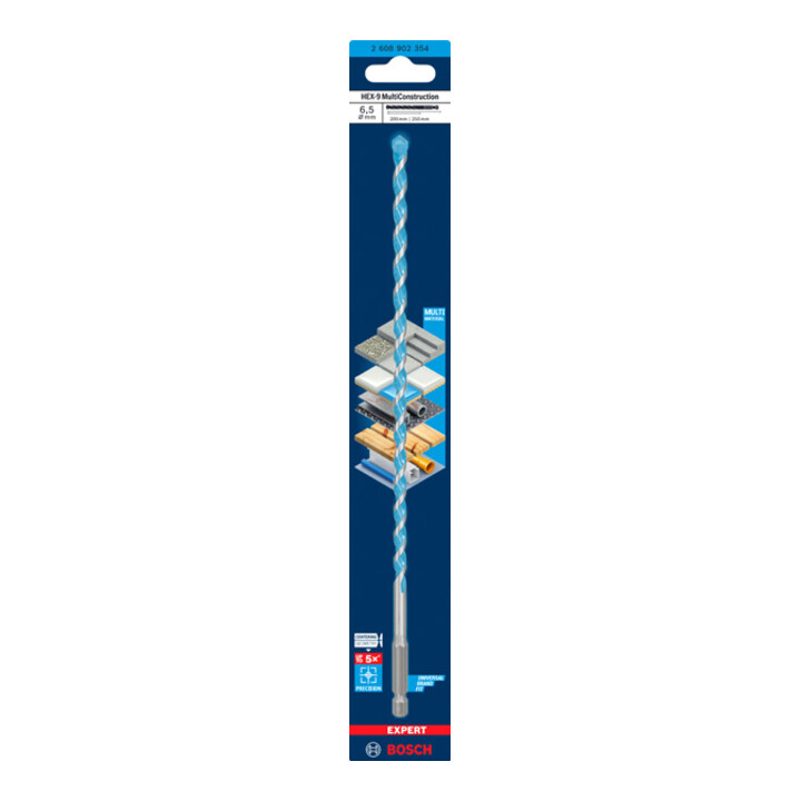 Foret Multi Construction Bosch EXPERT HEX-9, 6,5 x 200 x 250 mm