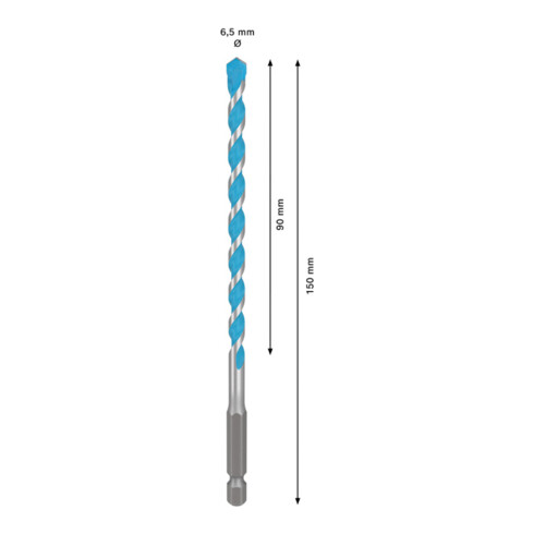 Foret Multi Construction Bosch EXPERT HEX-9, 6,5 x 90 x 150 mm