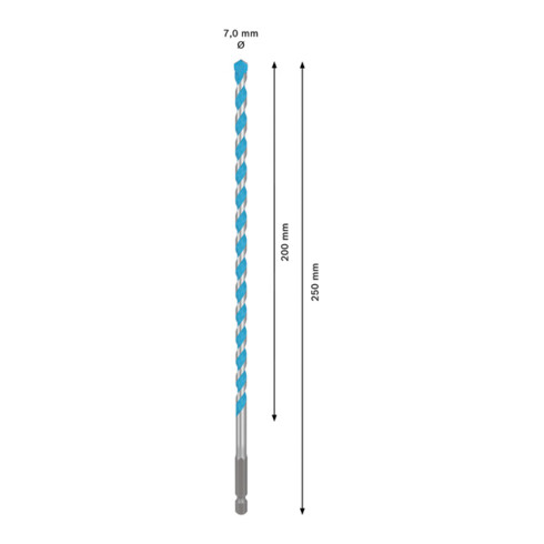 Foret Multi Construction Bosch EXPERT HEX-9, 7 x 200 x 250 mm