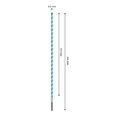 Foret Multi Construction Bosch EXPERT HEX-9, 8 x 350 x 400 mm