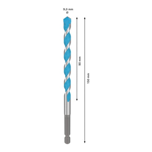 Foret Multi Construction Bosch EXPERT HEX-9, 9 x 90 x 150 mm