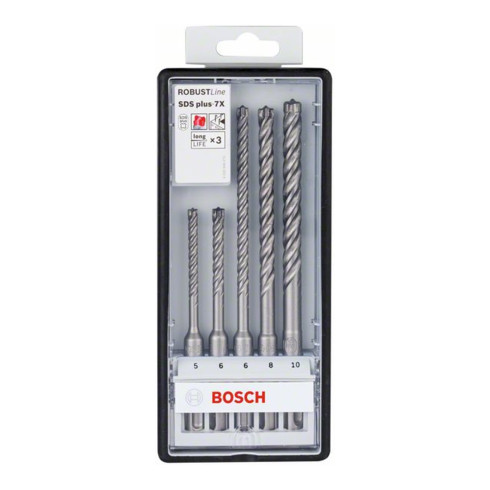 Foret Robust Line Bosch SDS plus-7X pour perforateur, 5 pcs