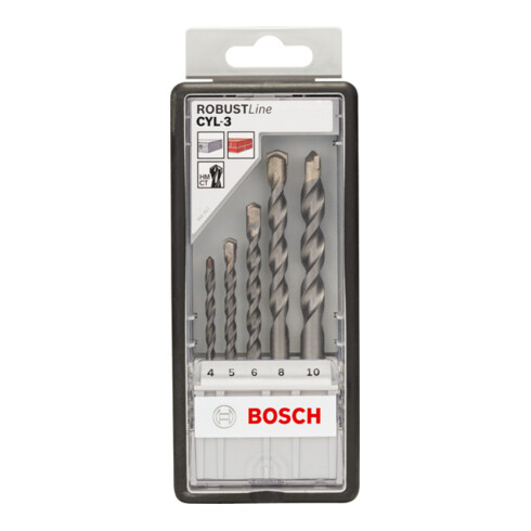 Forets à béton Robust Line CYL-3, set de 5 pièces 4; 5; 6; 8; 10 mm