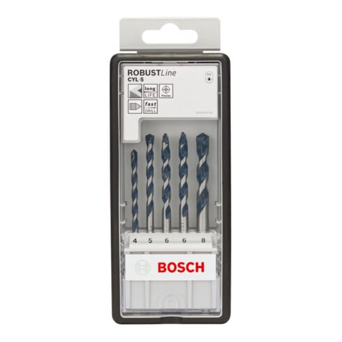 Forets à béton Robust Line CYL-5, set de 5 pièces 4; 5; 6; 6; 8 mm