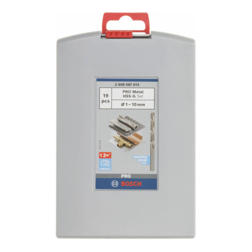Forets à métaux HSS-G, DIN 338, 135°, assortiment ProBox de 19 pièces 1-10 mm