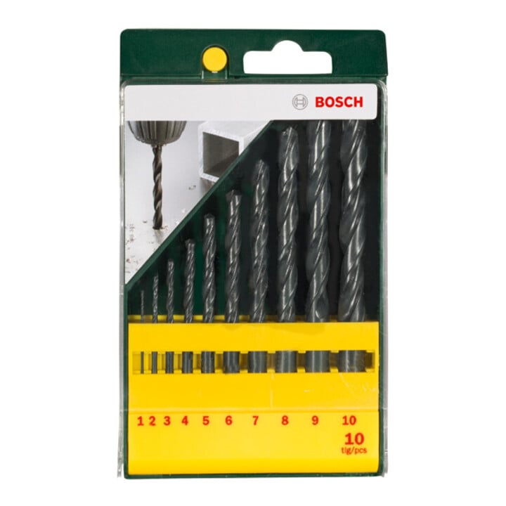 Forets à métaux HSS-R, set de 10 pièces