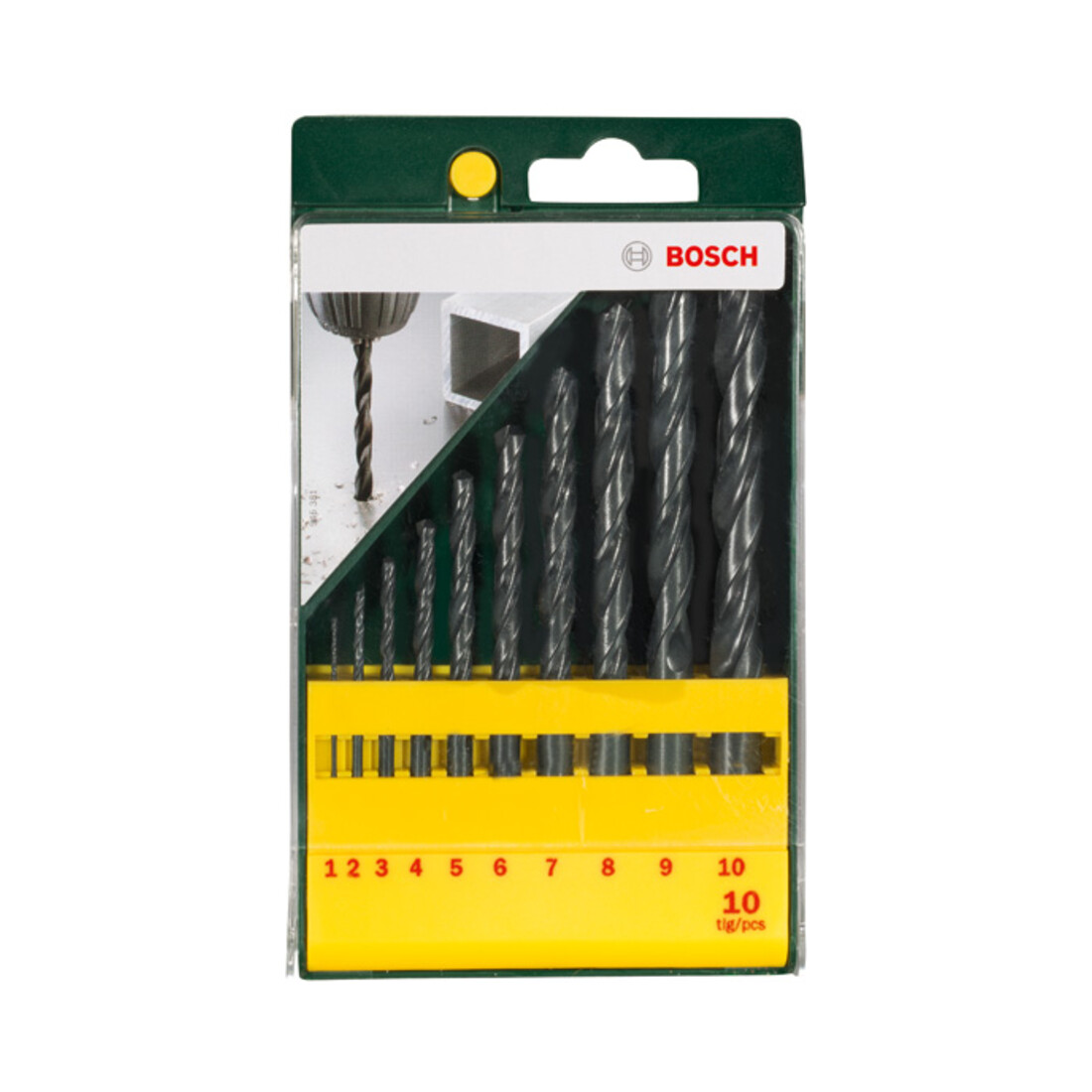 Forets à métaux HSS-R, set de 10 pièces