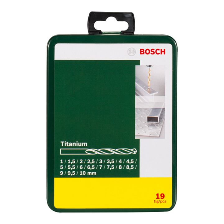 Forets à métaux HSS-TiN, set de 19 pièces
