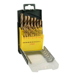 Forets à métaux HSS-TiN, set de 19 pièces