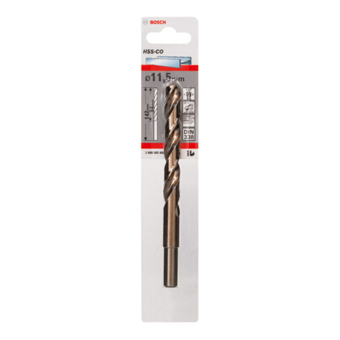 Forets à métaux rectifiés HSS-Co, DIN 338 11,5 x 94 x 142 mm