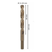 Forets à métaux rectifiés HSS-Co, DIN 338 11,5 x 94 x 142 mm-5