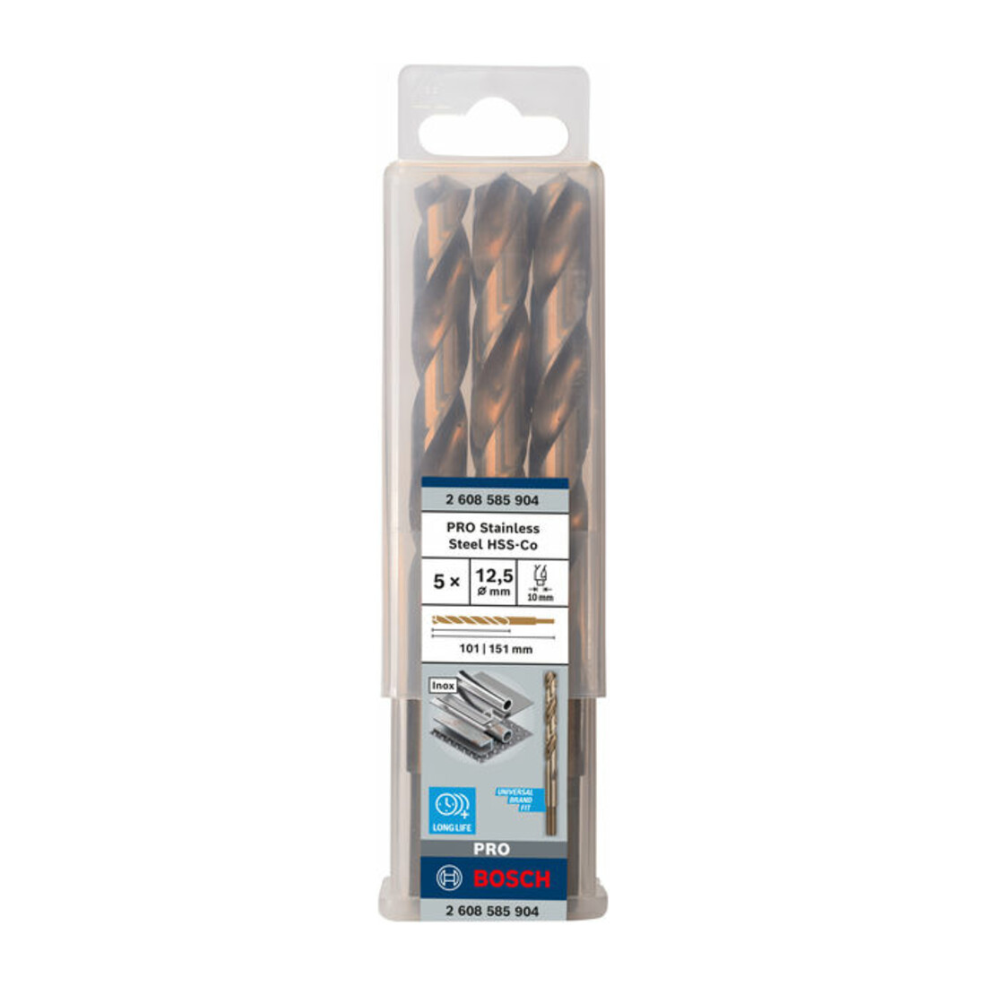 Forets à métaux rectifiés HSS-Co, DIN 338 12,5 x 101 x 151 mm