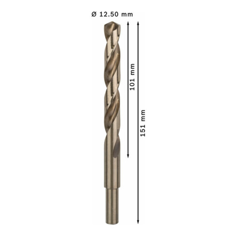 Forets à métaux rectifiés HSS-Co, DIN 338 12,5 x 101 x 151 mm