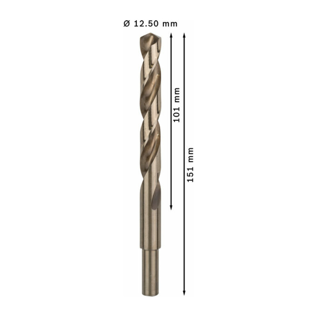 Forets à métaux rectifiés HSS-Co, DIN 338 12,5 x 101 x 151 mm