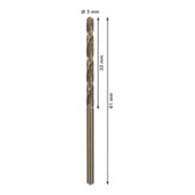 Forets à métaux rectifiés HSS-Co, DIN 338 3 x 33 x 61 mm-5