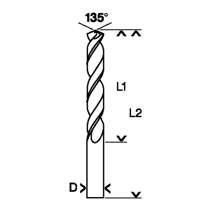 Forets à métaux rectifiés HSS-Co, DIN 338 5,1 x 52 x 86 mm
