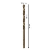Forets à métaux rectifiés HSS-Co, DIN 338 5,2 x 52 x 86 mm-5