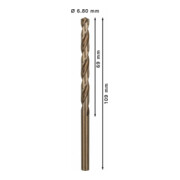 Forets à métaux rectifiés HSS-Co, DIN 338 6,8 x 69 x 109 mm-5