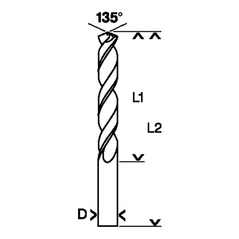 Forets à métaux rectifiés HSS-Co, DIN 338 7,5 x 69 x 109 mm