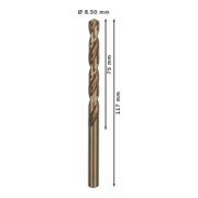 Forets à métaux rectifiés HSS-Co, DIN 338 8,5 x 75 x 117 mm-5