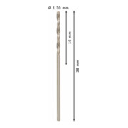 Forets à métaux rectifiés HSS-G, DIN 338 1,3 x 16 x 38 mm-5
