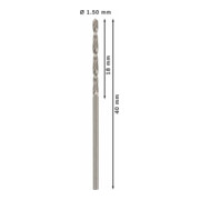 Forets à métaux rectifiés HSS-G, DIN 338 1,5 x 18 x 40 mm-5