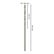Forets à métaux rectifiés HSS-G, DIN 338 1,8 x 22 x 46 mm-5