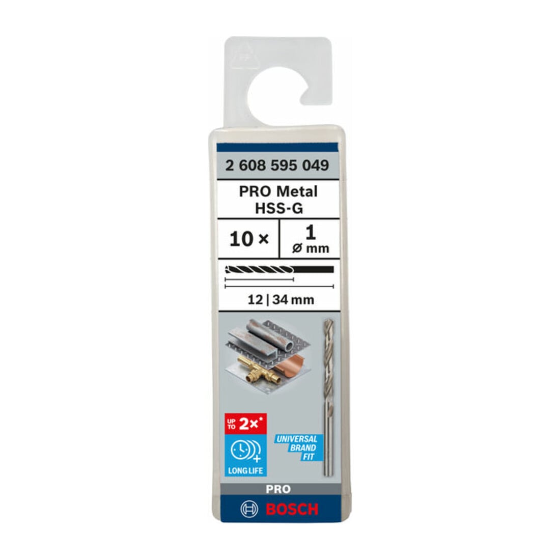 Forets à métaux rectifiés HSS-G, DIN 338 1 x 12 x 34 mm