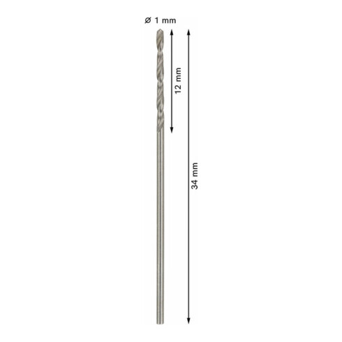 Forets à métaux rectifiés HSS-G, DIN 338 1 x 12 x 34 mm