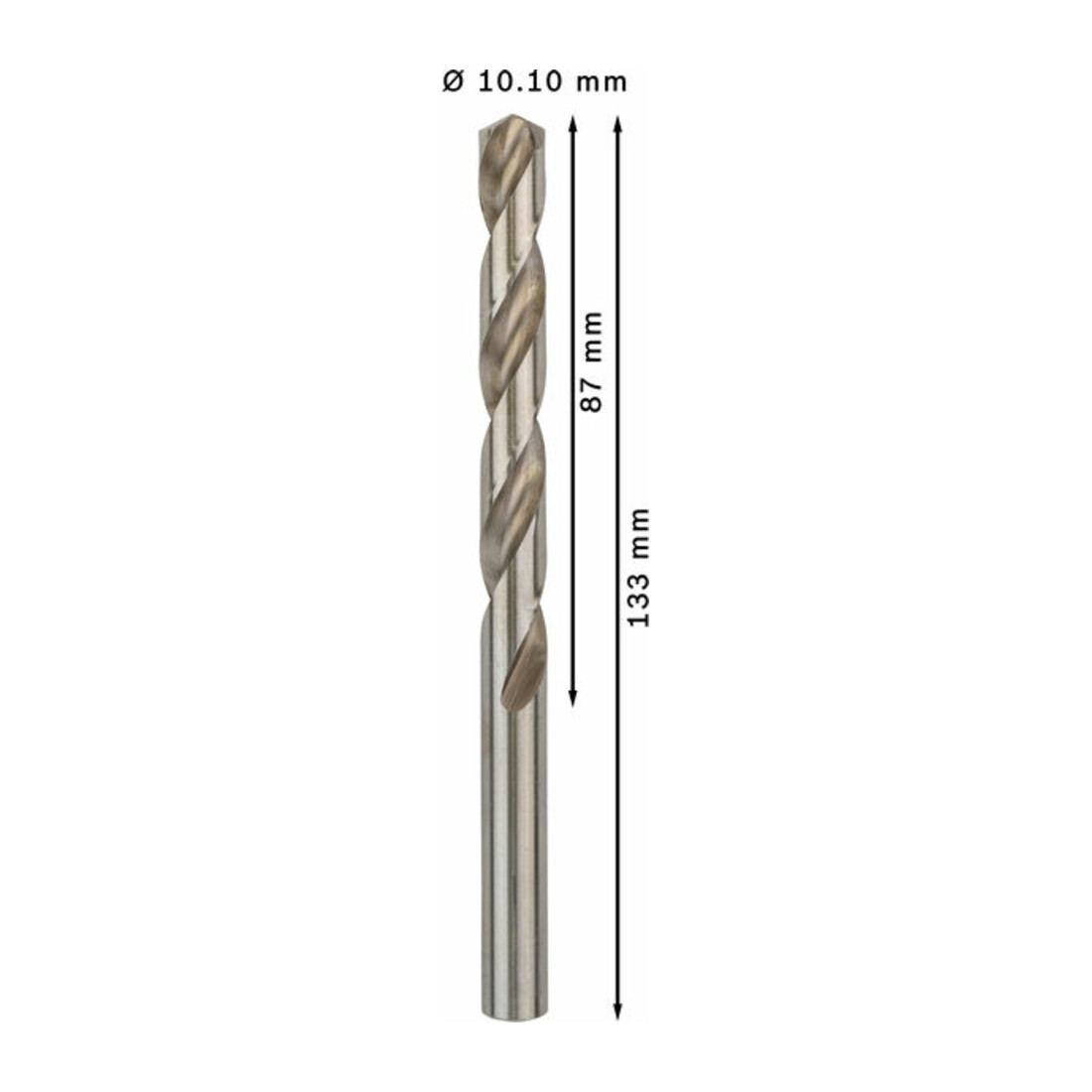Forets à métaux rectifiés HSS-G, DIN 338 10,1 x 87 x 133 mm