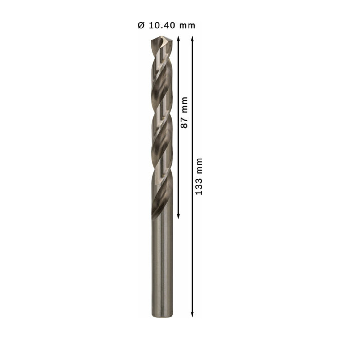 Forets à métaux rectifiés HSS-G, DIN 338 10,4 x 87 x 133 mm