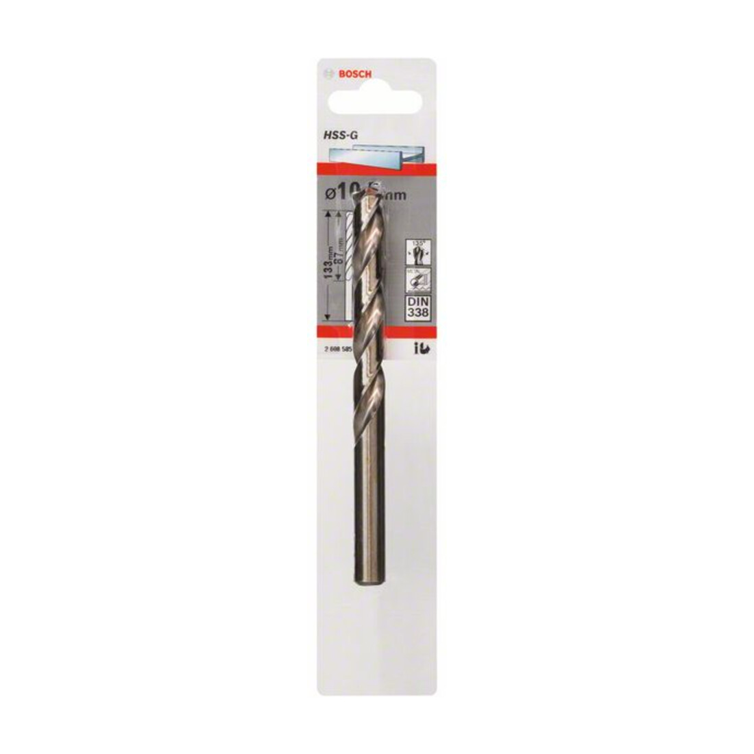 Forets à métaux rectifiés HSS-G, DIN 338 10,5 x 87 x 133 mm