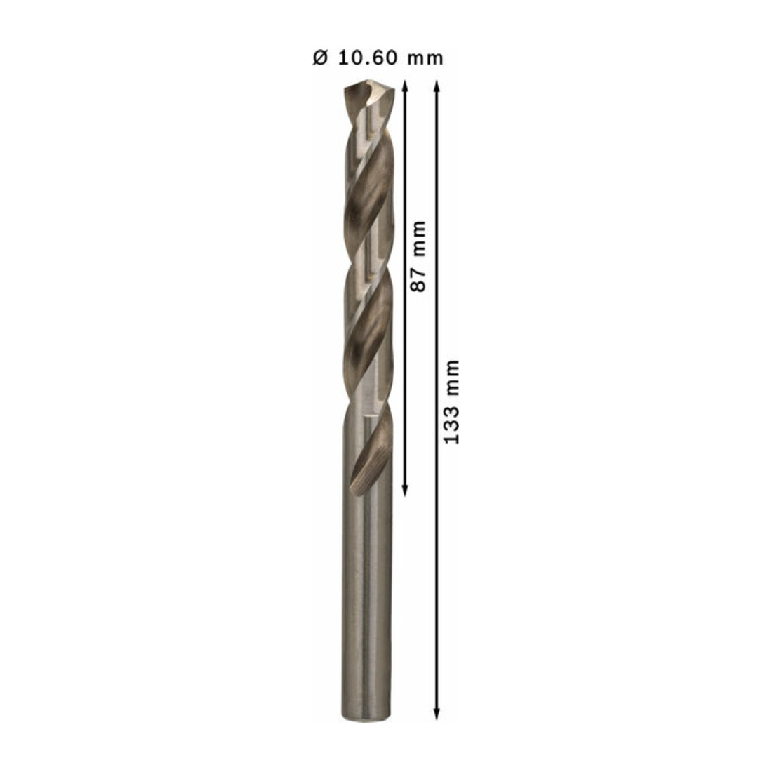 Forets à métaux rectifiés HSS-G, DIN 338 10,6 x 87 x 133 mm