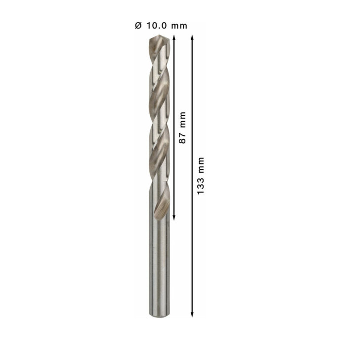 Forets à métaux rectifiés HSS-G, DIN 338 10 x 87 x 133 mm