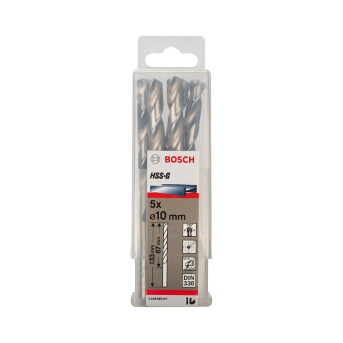 Forets à métaux rectifiés HSS-G, DIN 338 10 x 87 x 133 mm