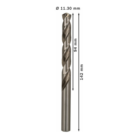 Forets à métaux rectifiés HSS-G, DIN 338 11,3 x 94 x 142 mm