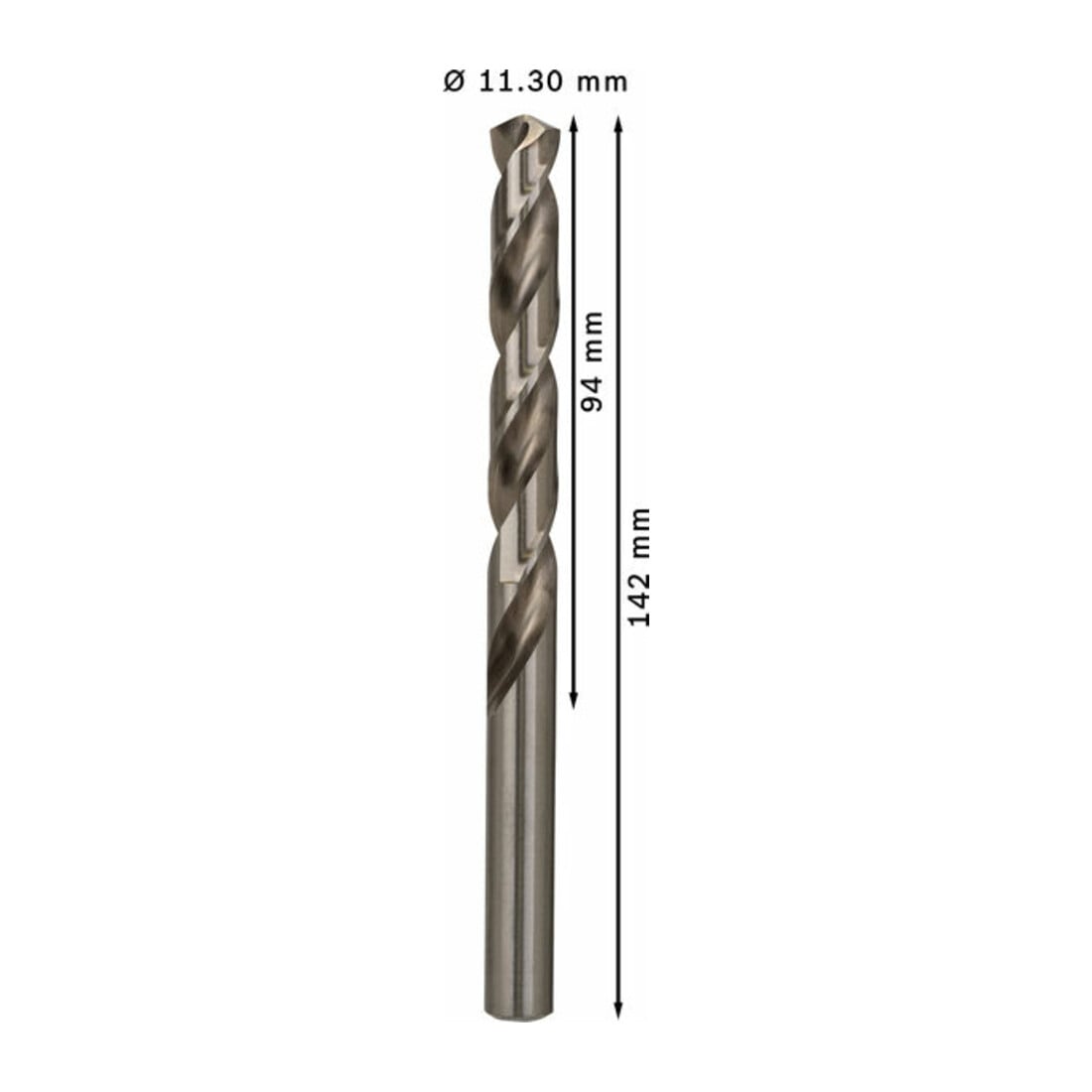 Forets à métaux rectifiés HSS-G, DIN 338 11,3 x 94 x 142 mm
