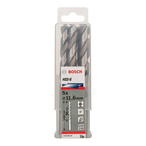 Forets à métaux rectifiés HSS-G, DIN 338 11,6 x 94 x 142 mm