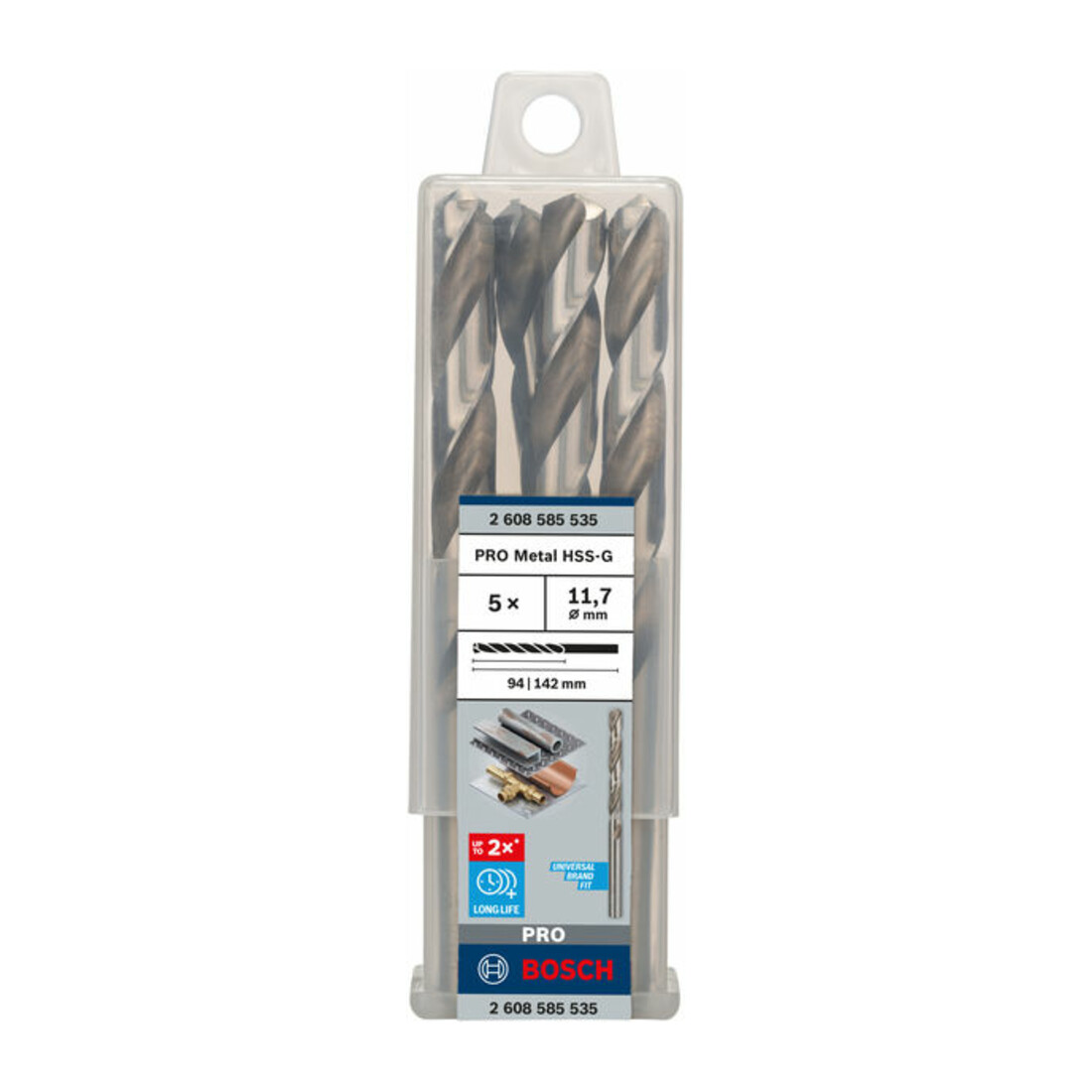 Forets à métaux rectifiés HSS-G, DIN 338 11,7 x 94 x 142 mm