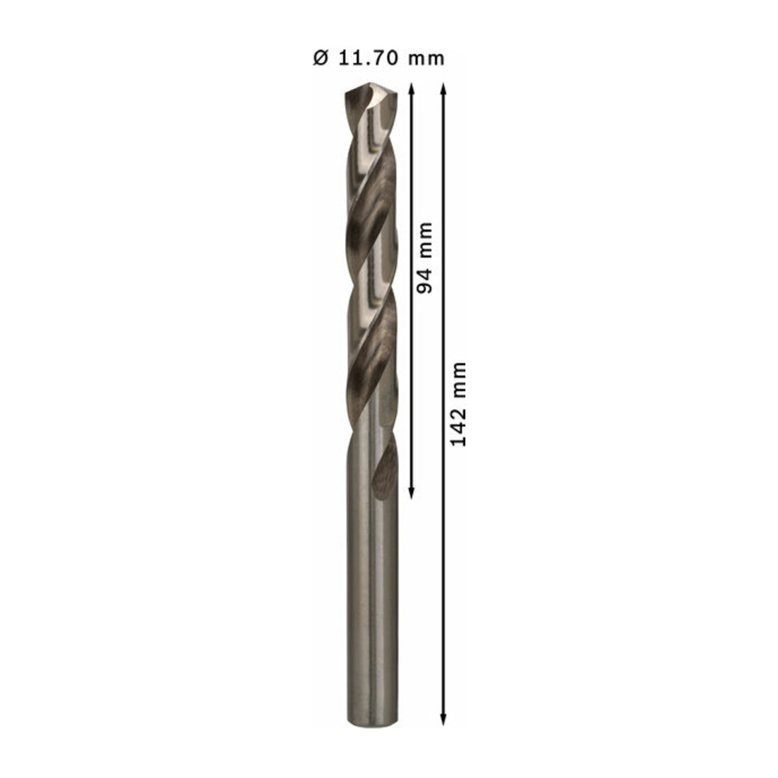 Forets à métaux rectifiés HSS-G, DIN 338 11,7 x 94 x 142 mm