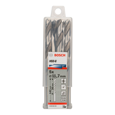 Forets à métaux rectifiés HSS-G, DIN 338 11,7 x 94 x 142 mm