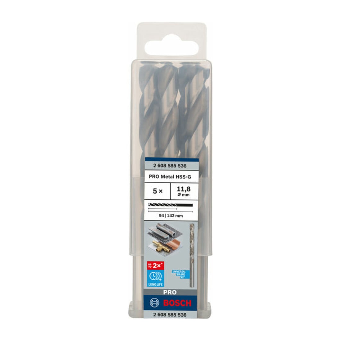 Forets à métaux rectifiés HSS-G, DIN 338 11,8 x 94 x 142 mm